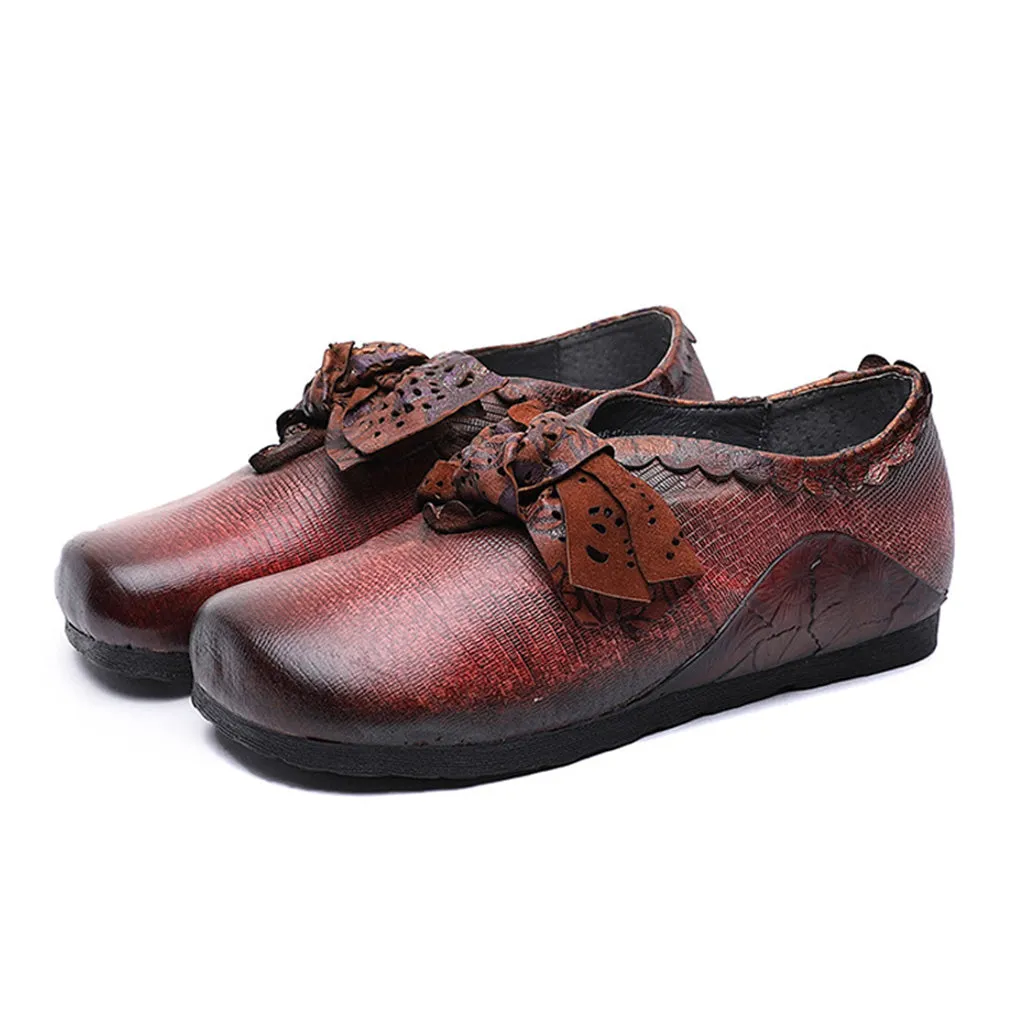 Winter Handmade Retro Leather Flat Shoes | Gift Shoes