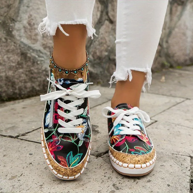 Women's Fashion Trainers Lace Up  Walking Shoes