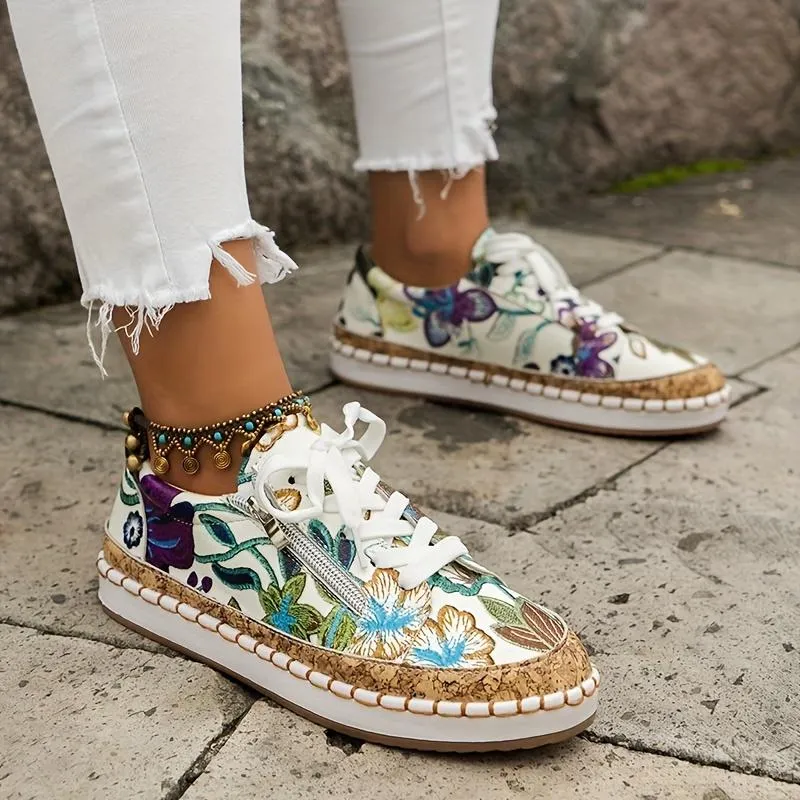 Women's Fashion Trainers Lace Up  Walking Shoes