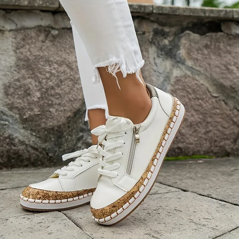 Women's Fashion Trainers Lace Up  Walking Shoes