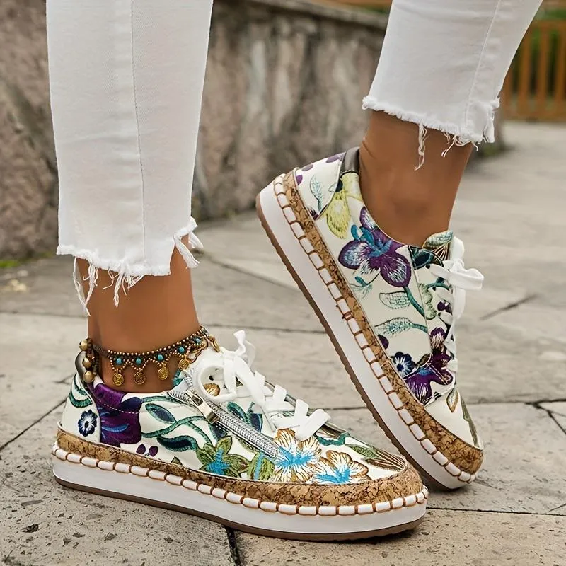 Women's Fashion Trainers Lace Up  Walking Shoes