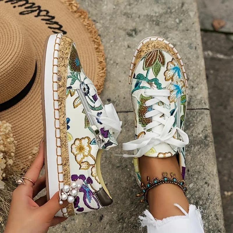 Women's Fashion Trainers Lace Up  Walking Shoes