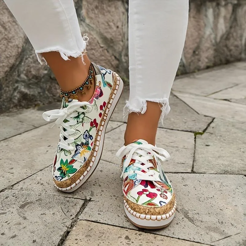 Women's Fashion Trainers Lace Up  Walking Shoes
