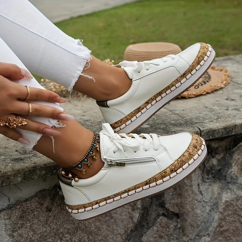 Women's Fashion Trainers Lace Up  Walking Shoes