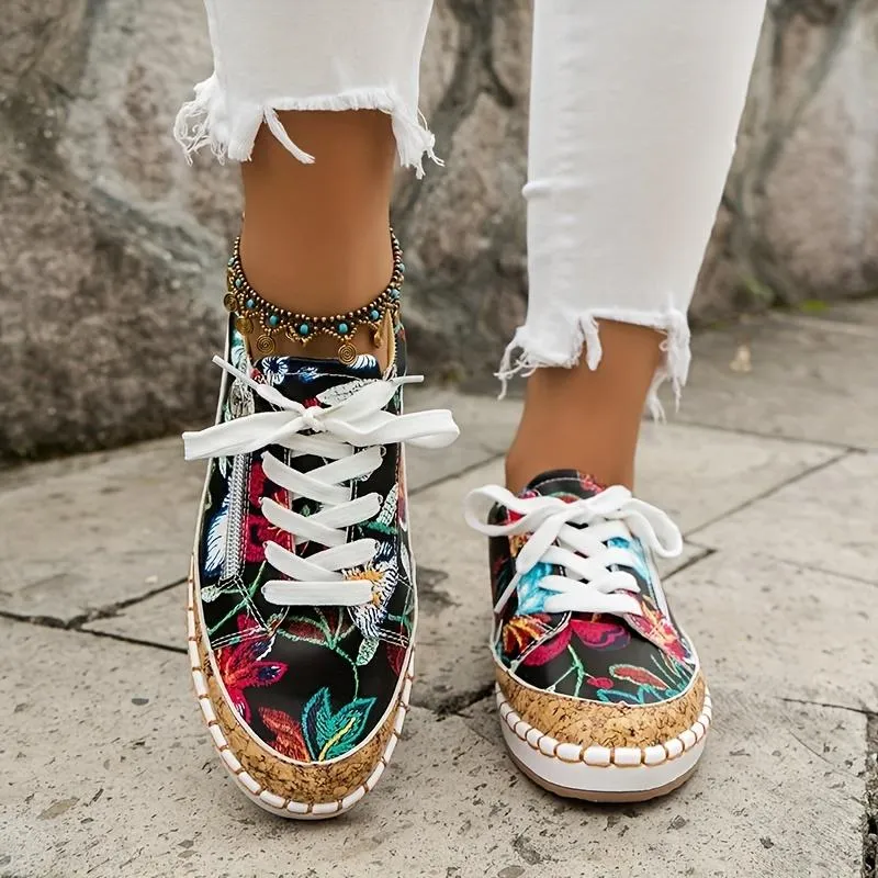 Women's Fashion Trainers Lace Up  Walking Shoes