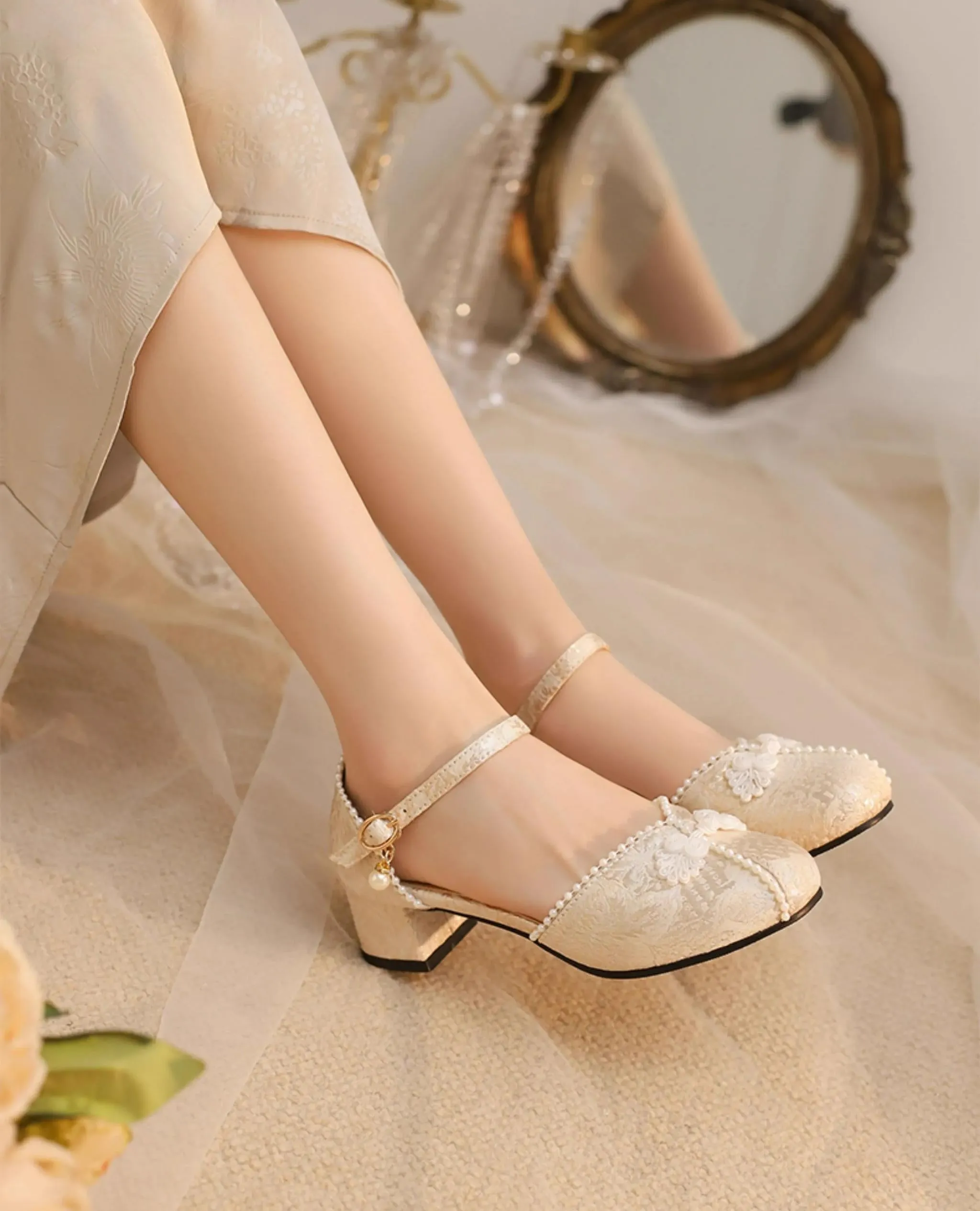 Yana~Heart Jade Yana~Qi Lolita Shoes Chunky Heels