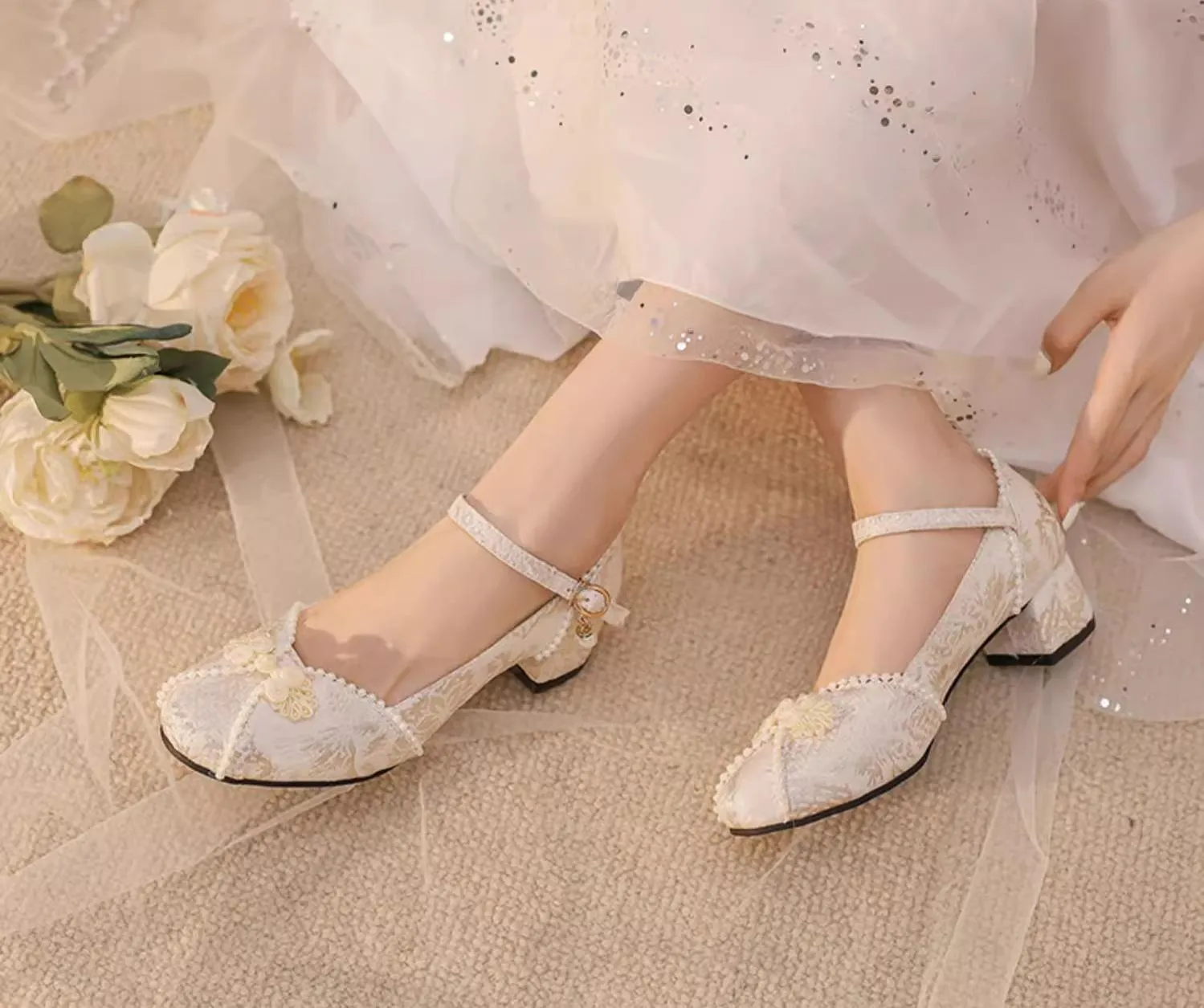 Yana~Huaiyu Yana~Chinese Style Han Lolita Shoes Lolita Chunky Heel Shoes