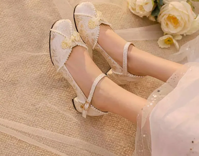 Yana~Huaiyu Yana~Chinese Style Han Lolita Shoes Lolita Chunky Heel Shoes