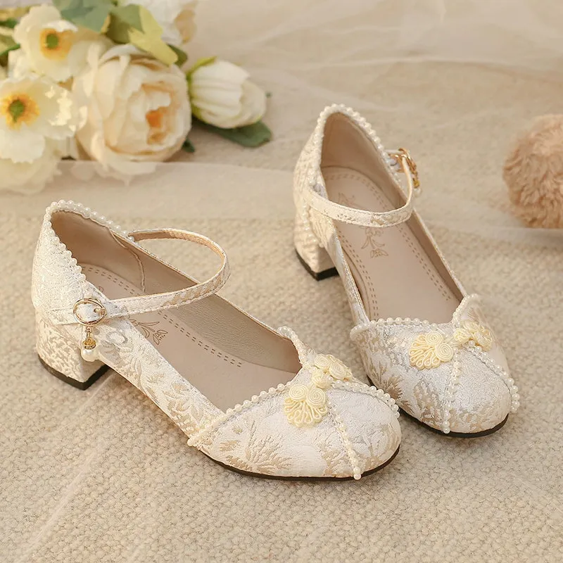 Yana~Huaiyu Yana~Chinese Style Han Lolita Shoes Lolita Chunky Heel Shoes