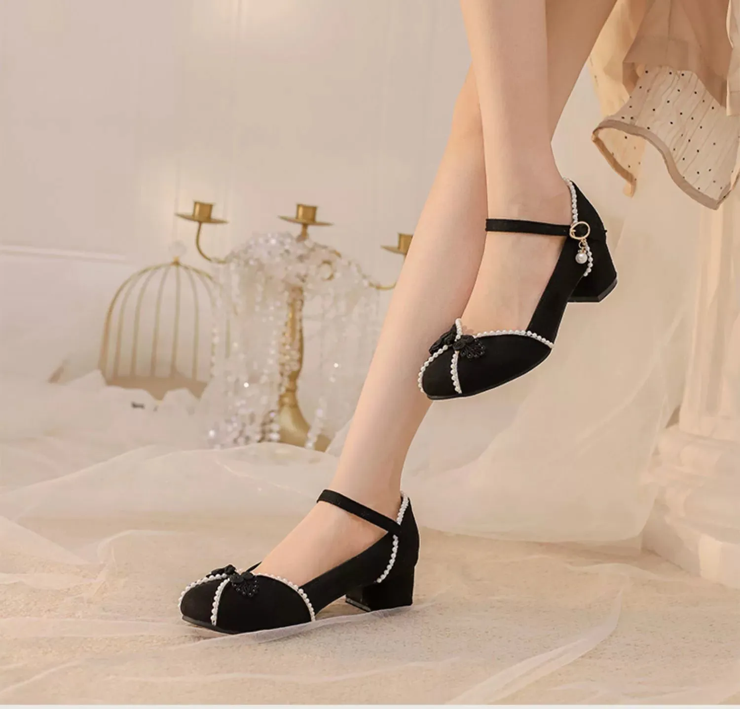 Yana~Huaiyu Yana~Chinese Style Han Lolita Shoes Lolita Chunky Heel Shoes