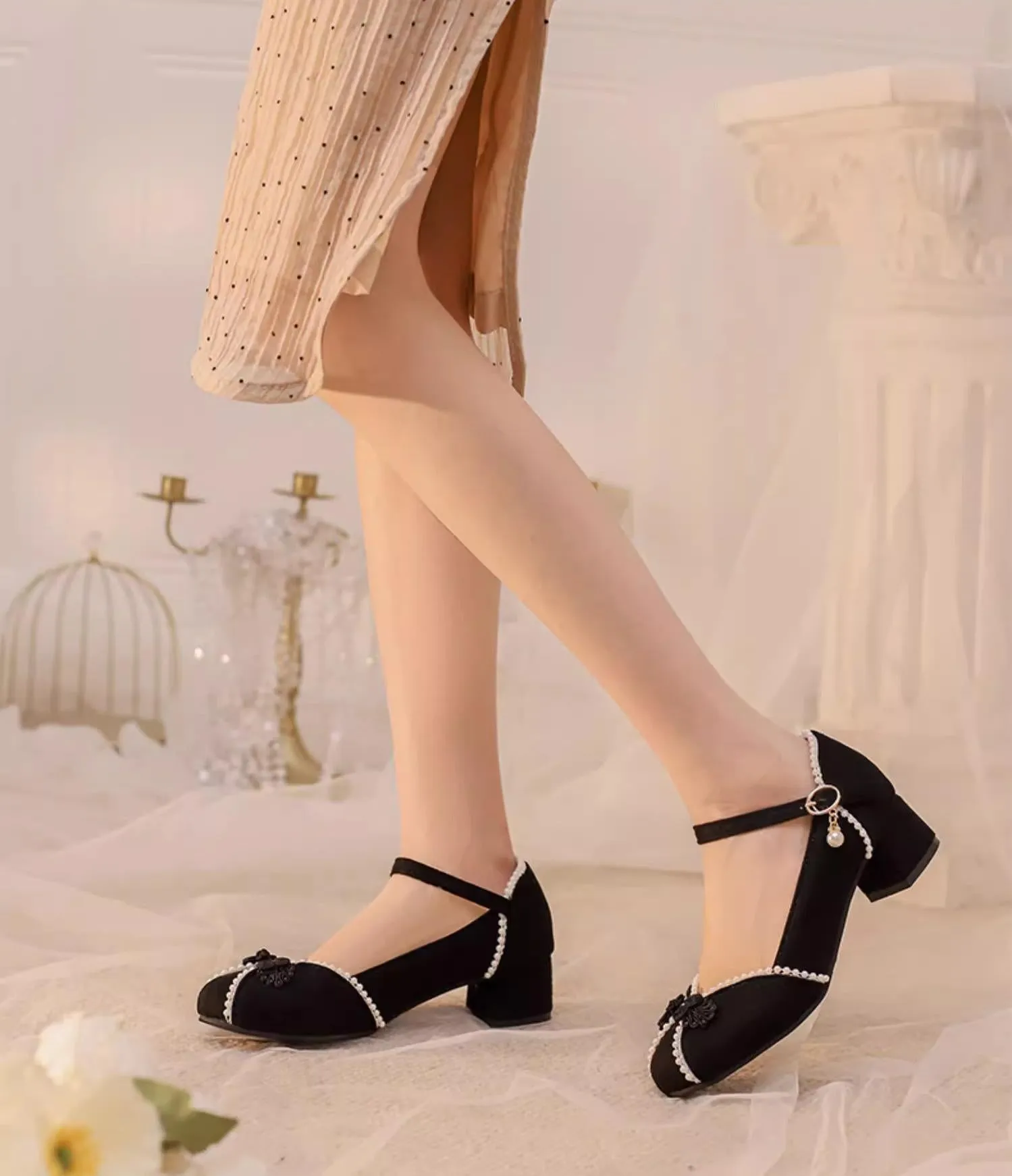 Yana~Huaiyu Yana~Chinese Style Han Lolita Shoes Lolita Chunky Heel Shoes