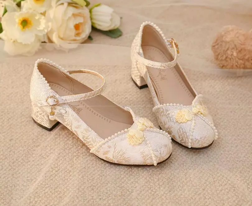 Yana~Huaiyu Yana~Chinese Style Han Lolita Shoes Lolita Chunky Heel Shoes
