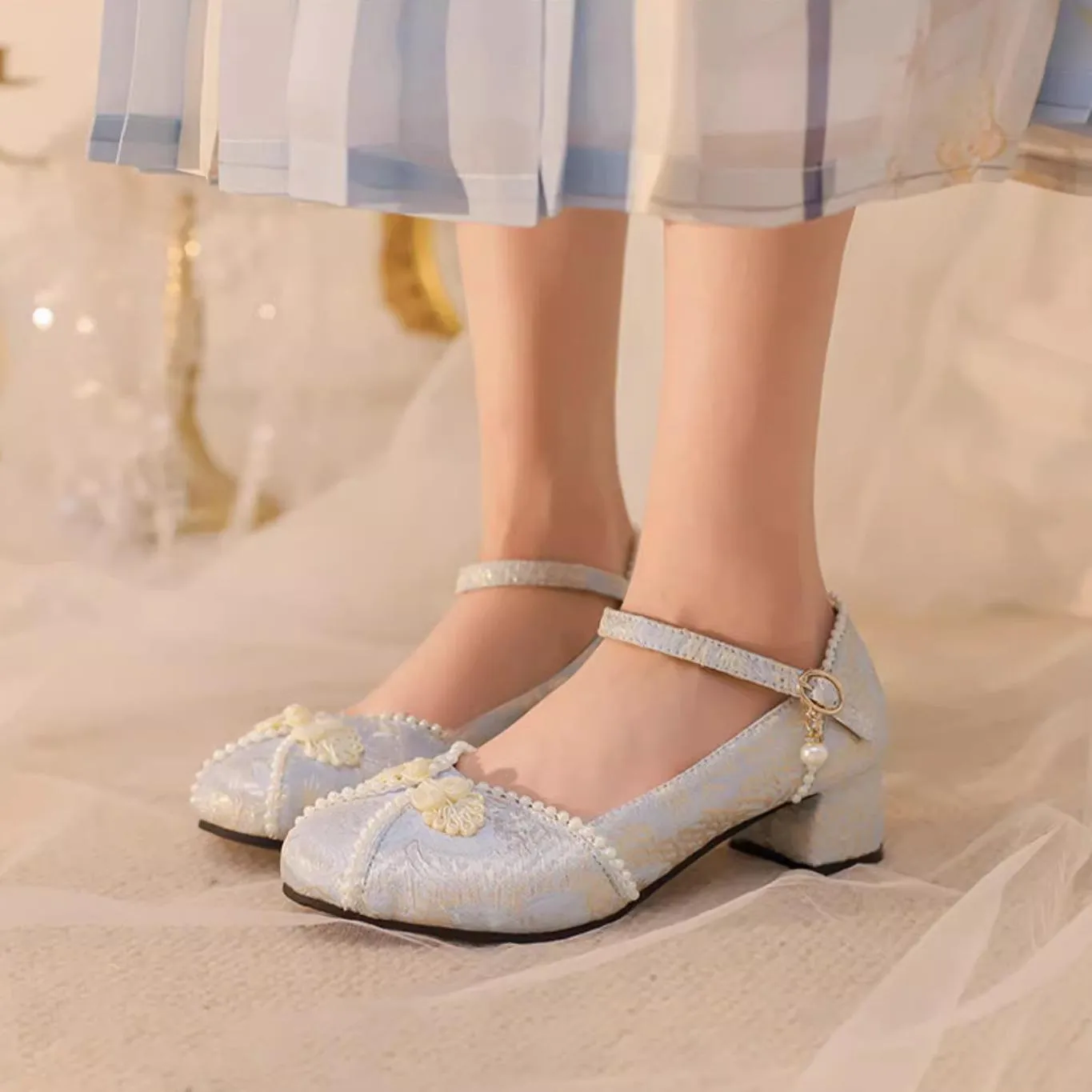 Yana~Huaiyu Yana~Chinese Style Han Lolita Shoes Lolita Chunky Heel Shoes