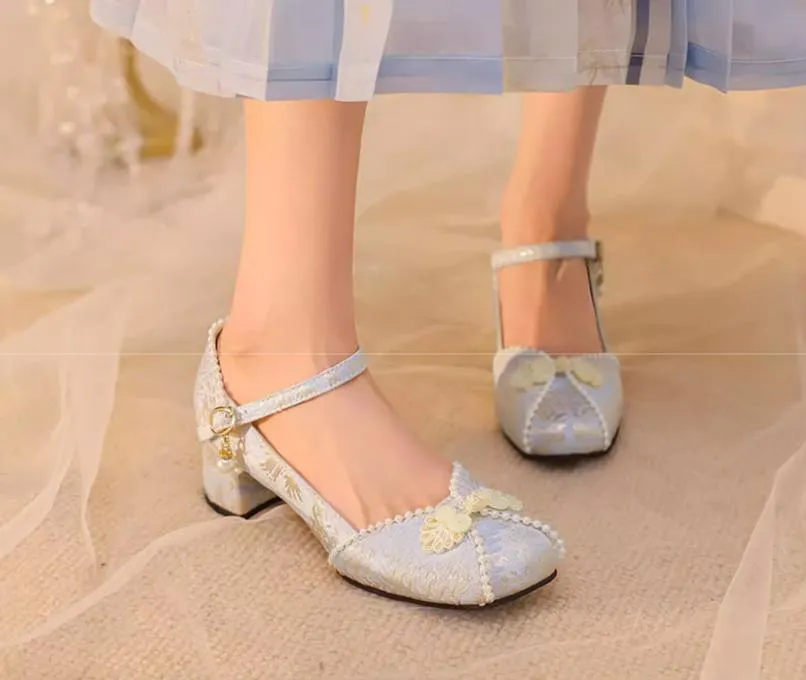 Yana~Huaiyu Yana~Chinese Style Han Lolita Shoes Lolita Chunky Heel Shoes