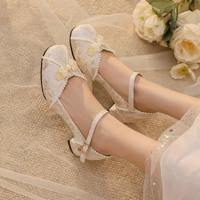 Yana~Huaiyu Yana~Chinese Style Han Lolita Shoes Lolita Chunky Heel Shoes