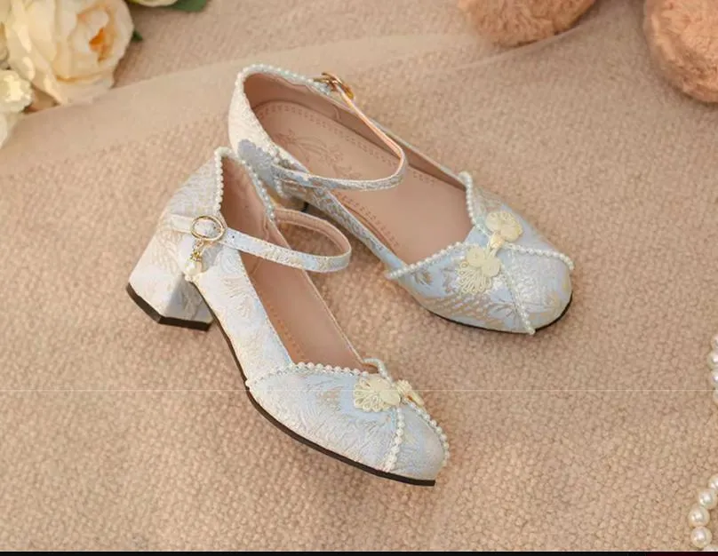 Yana~Huaiyu Yana~Chinese Style Han Lolita Shoes Lolita Chunky Heel Shoes